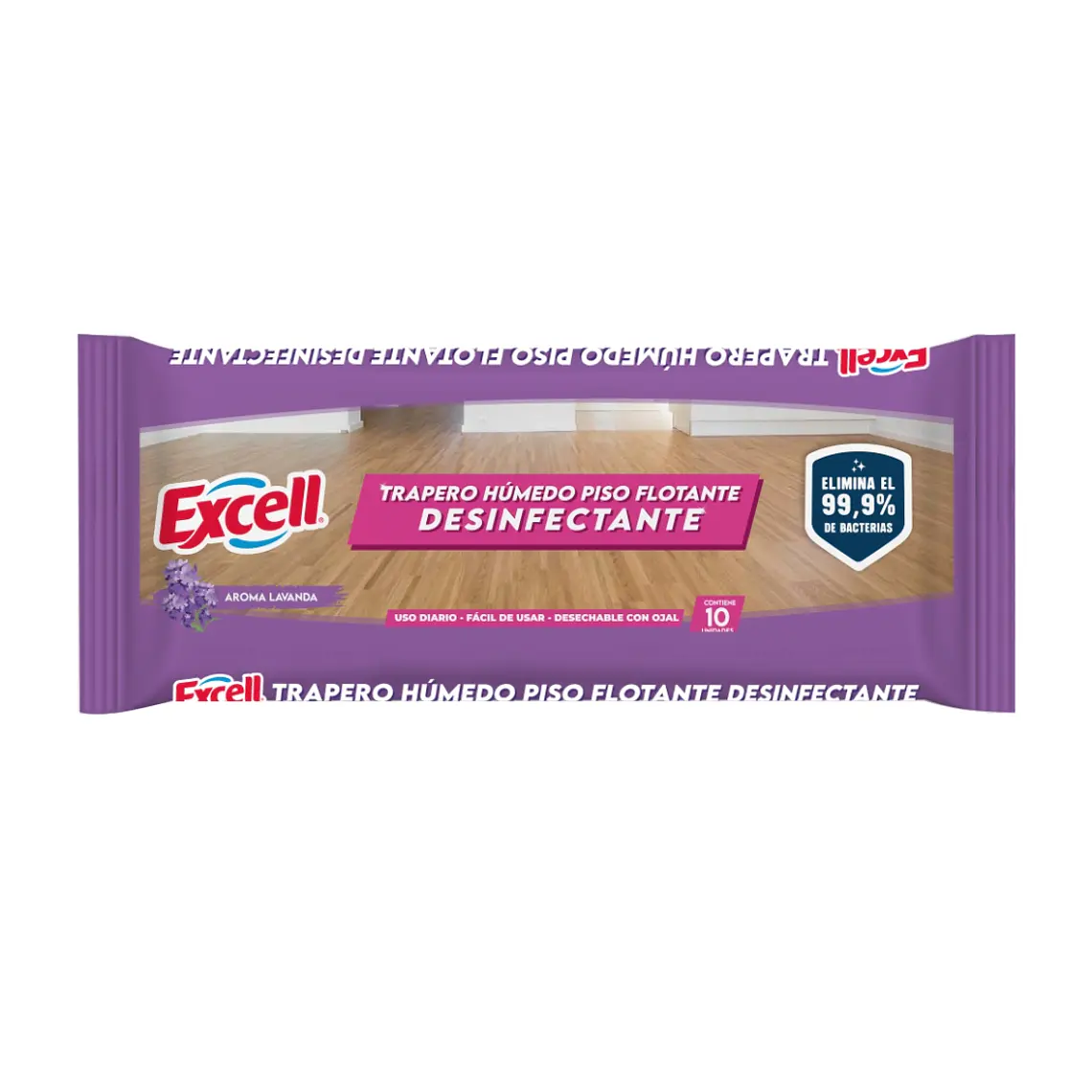 TRAPERO HUMEDO PISOS FLOTANTES LAVANDA 10 UNID EXCELL X10 1
