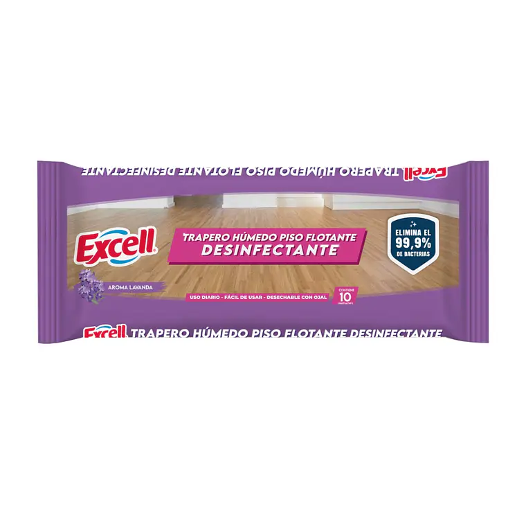 TRAPERO HUMEDO PISOS FLOTANTES LAVANDA 10 UNID EXCELL X10 1