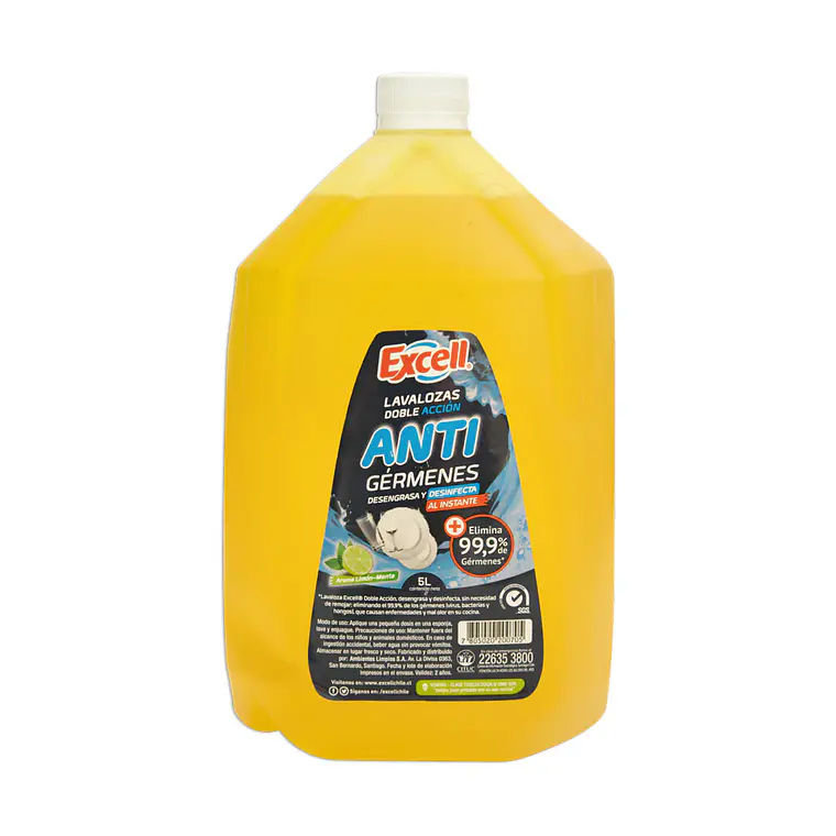 LAVALOZAS CON DESINFECTANTE 5LT EXCELL X2 1