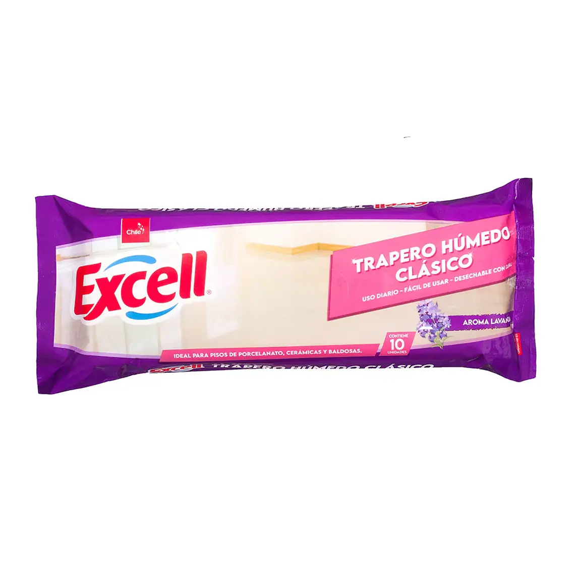 TRAPERO HUMEDO LAVANDA CLASICO 10 UNID EXCELL X10 1