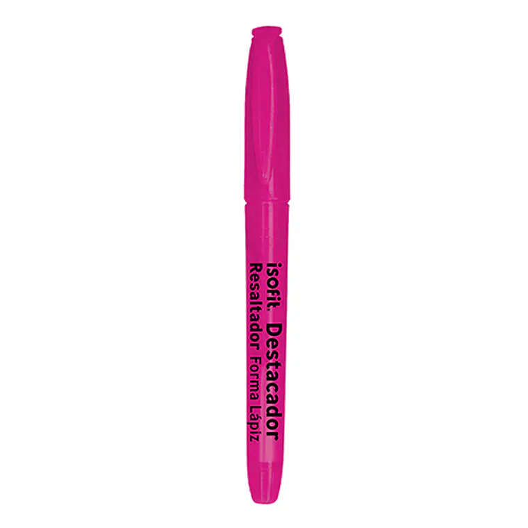Destacador Forma Lapiz Isofit Rosado 1