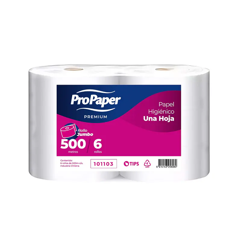 PAPEL HIGIENICO JUMBO 500MTS X 6UN H/S PROPAPER 1
