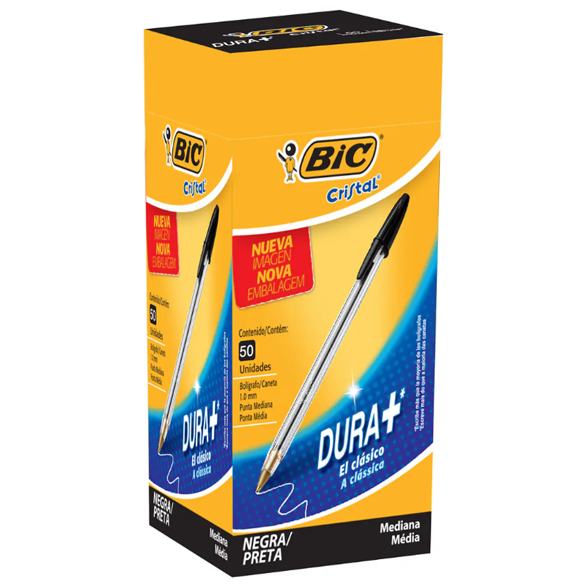 Boligrafo Lapiz Pasta Punta Media 1.0 Negro Bic 50 Und 1