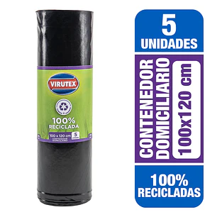BOLSA DE BASURA BIOROLLO 100X120 VTX X 5 UN