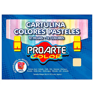 Estuche Cartulina Pintada Col Pasteles 12Col 26,5X37,5 Cm Proarte