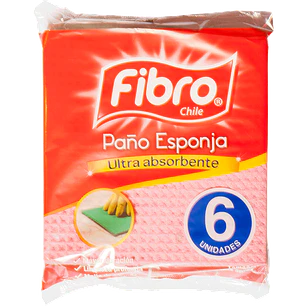 PAÑO ESPONJA 6 UNID FIBRO