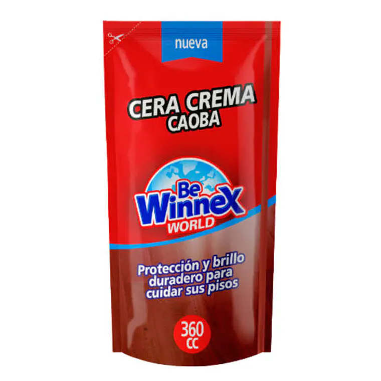 CERA EN CREMA WINNEX ROJA CAOBA 360CC 1