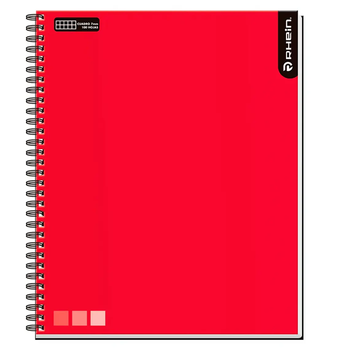 Cuaderno Univ One Color 100 HJ DMG 7 MM Rojo RHEIN 1