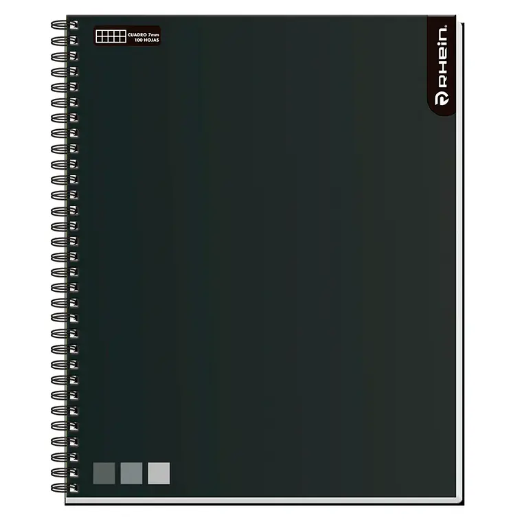 Cuaderno Univ One Color 100 HJ DMG 7 MM Negro RHEIN 1