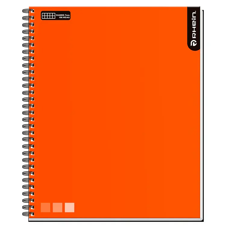 Cuaderno Univ One Color 100 HJ DMG 7 MM Naranjo RHEIN 1