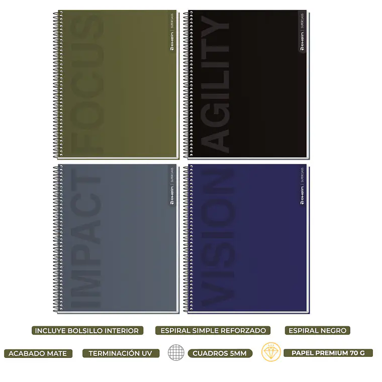 Cuaderno RHEIN Super Class 1/2 Oficio Neutral 120 HJ 5