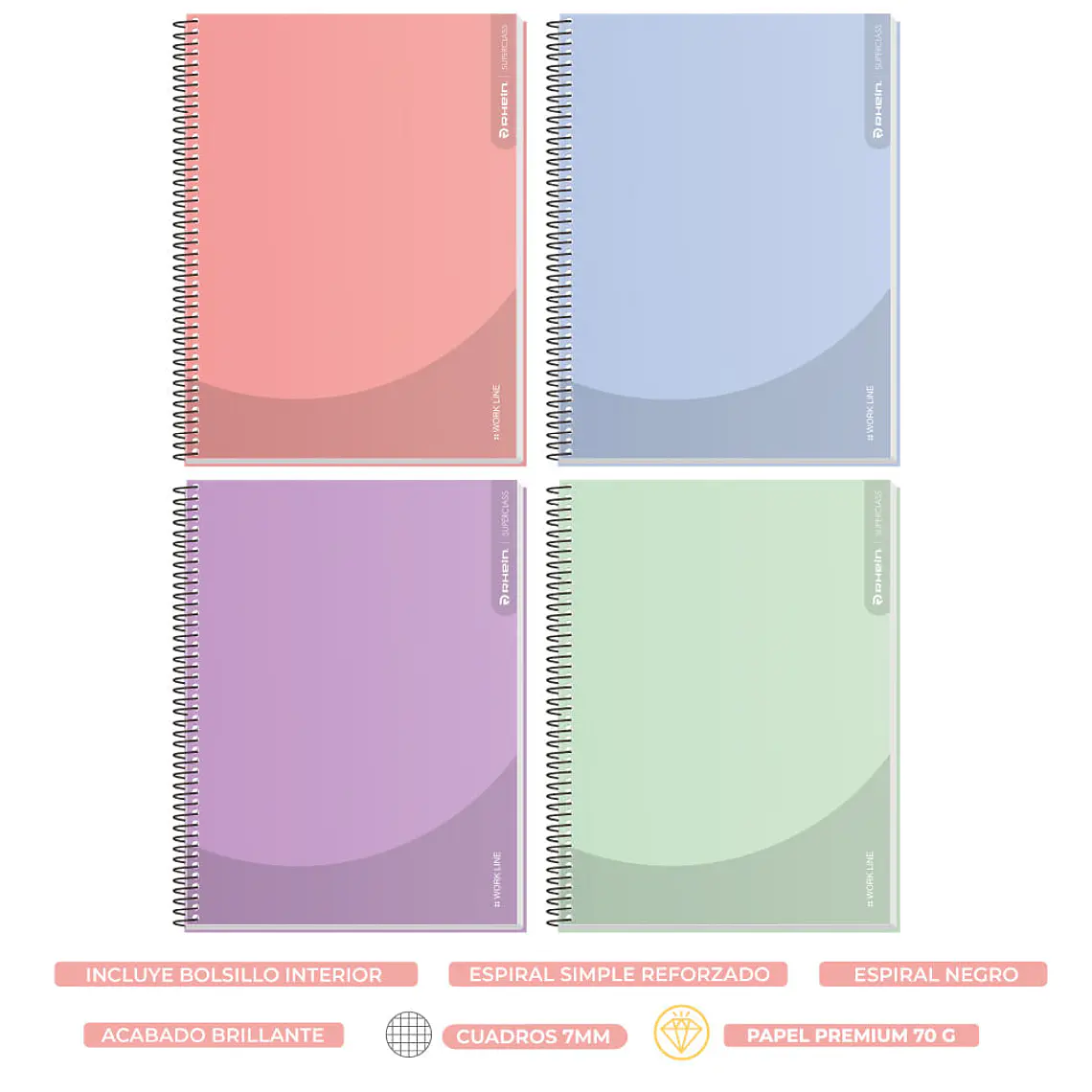 Cuaderno RHEIN Super Class Carta Workline Femme 120 HJ 5