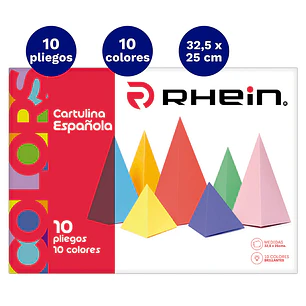Carpeta Con Cartulina Española RHEIN 10 Colores 10 Pliegos
