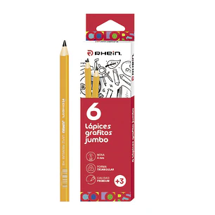 Estuche Lápices Grafitos Jumbo RHEIN 6 Unidades