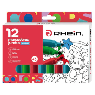 Marcadores Escolar Jumbo RHEIN 12 Colores