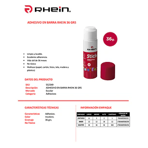 Adhesivo En Barra RHEIN 36 Grs