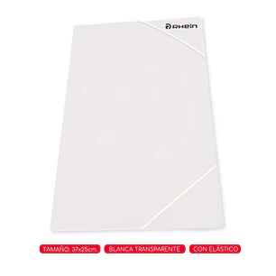 Carpeta Elástico PP Transparente Blanco