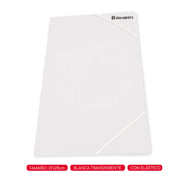 Carpeta Elástico PP Transparente Blanco 1