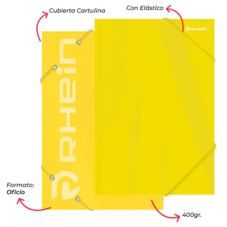 Carpeta C/Elástico Cartulina OF Amarillo 1