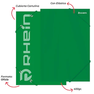 Carpeta C/Elástico Cartulina OF Verde OS