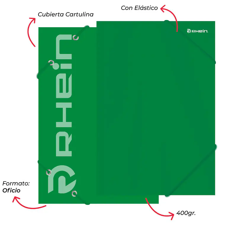Carpeta C/Elástico Cartulina OF Verde OS 1