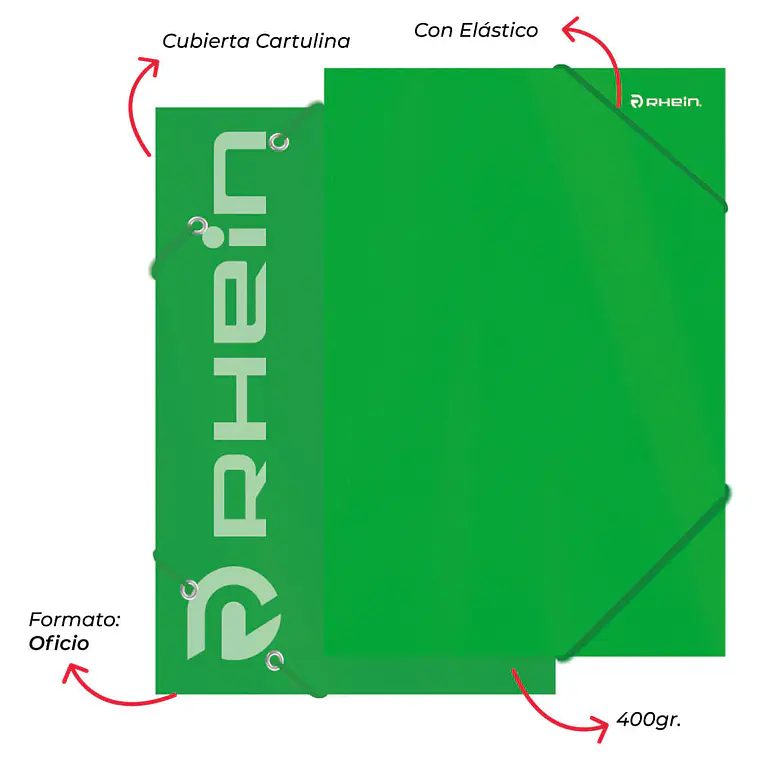 Carpeta C/Elástico Cartulina OF Verde 1
