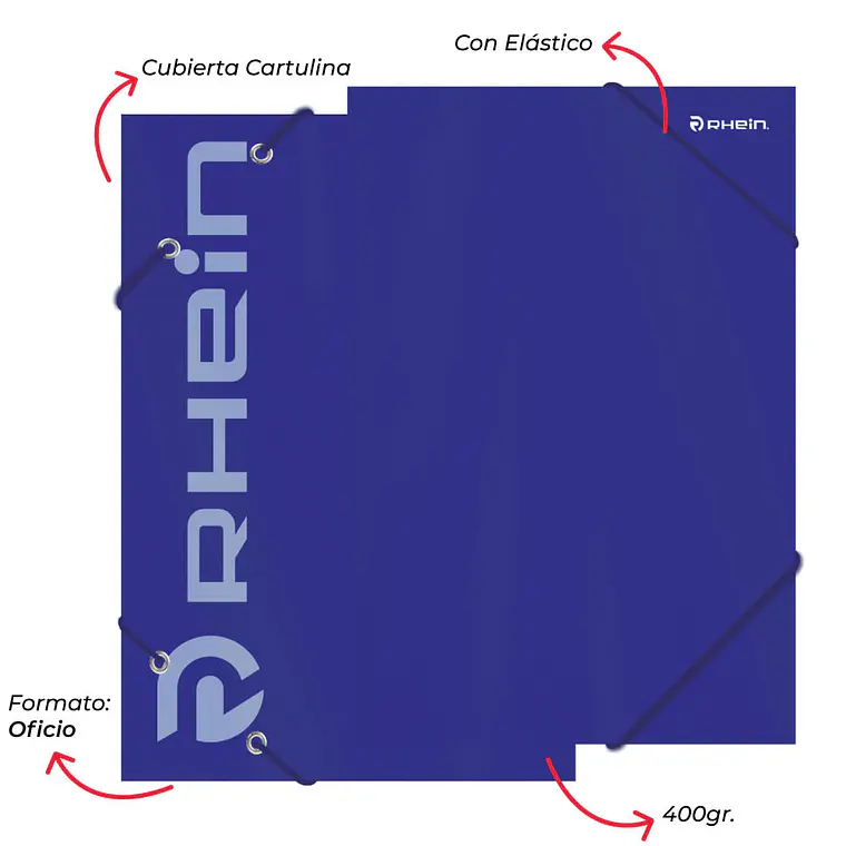 Carpeta C/Elástico Cartulina OF Azul 1