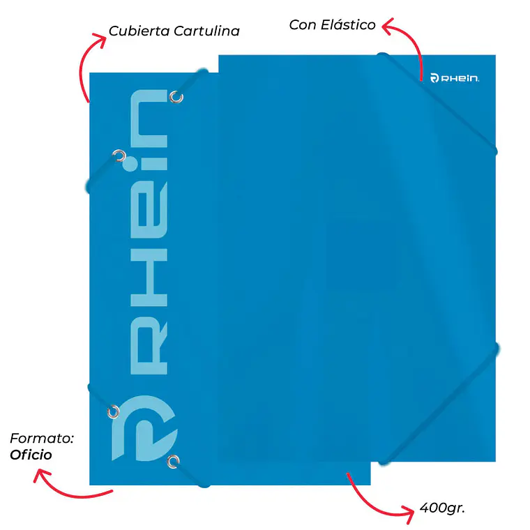 Carpeta C/Elástico Cartulina OF Celeste 1