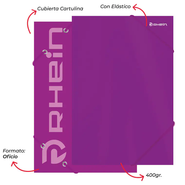 Carpeta C/Elástico Cartulina OF Morado 1