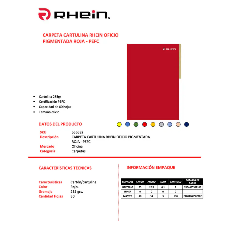 Carpeta Cartulina Pigmentada Roja 2