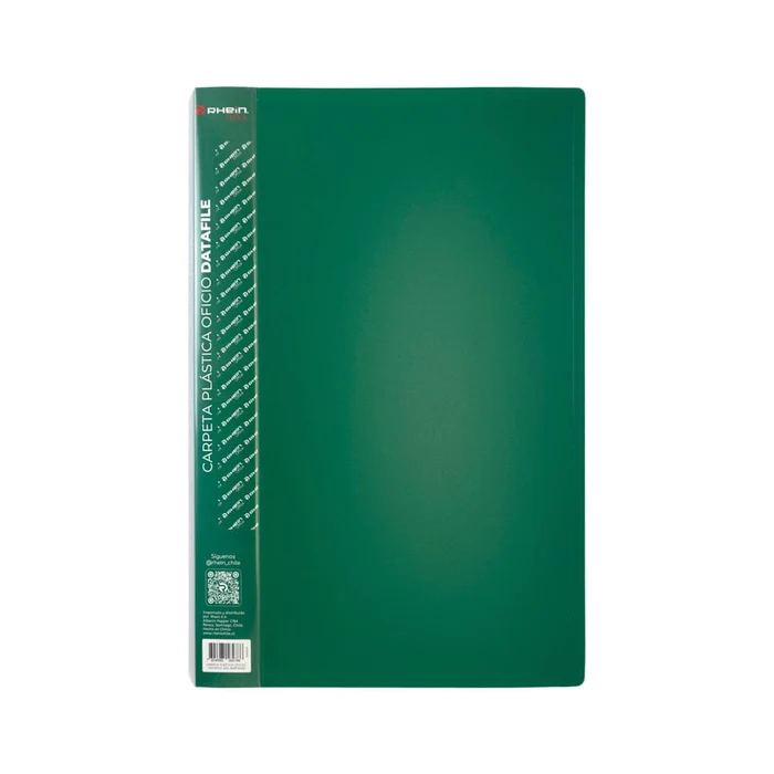 Carpeta Plastica Con Gusano Oficio Datafile Verde Rhein