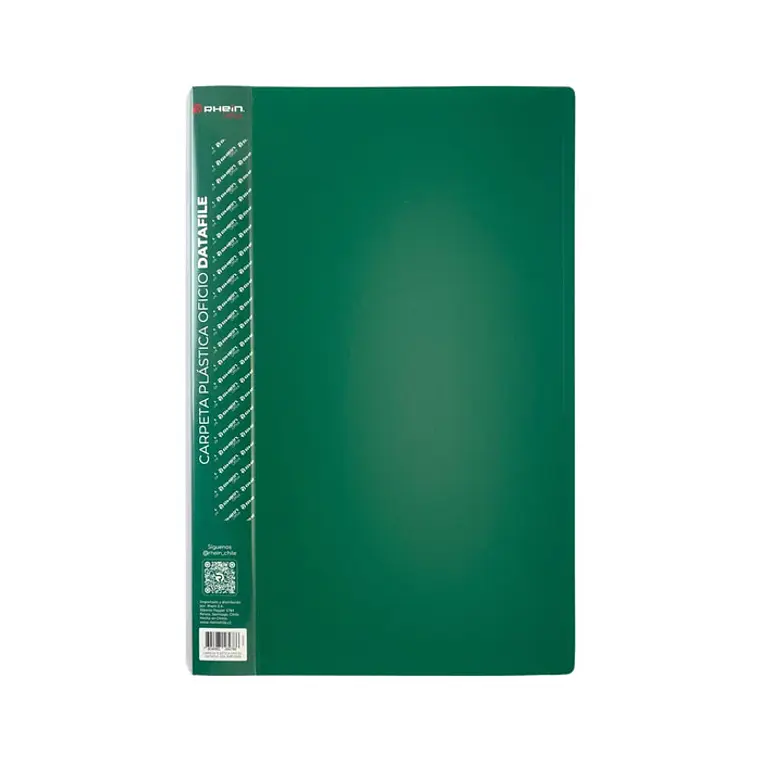 Carpeta Plástica Oficio Datafile Verde RHEIN 1