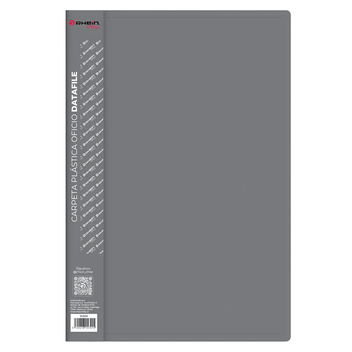 Carpeta Plástica Oficio Datafile Gris RHEIN 1