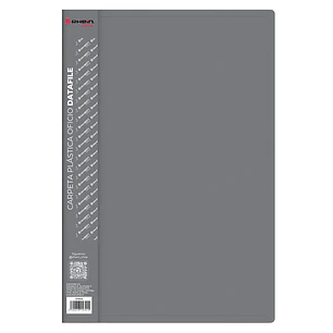 Carpeta Plástica Oficio Datafile Gris RHEIN