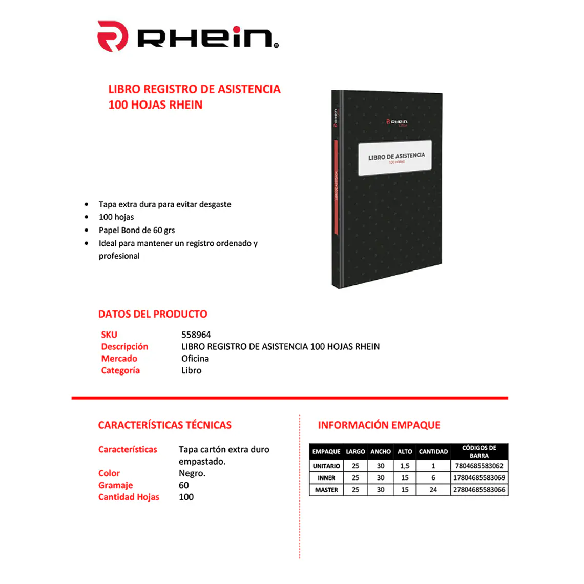 Libro Registro De Asistencia 100 HJS 2