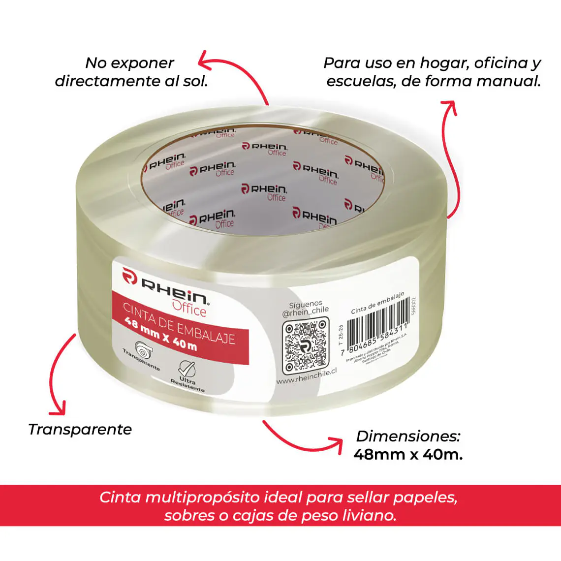 Cinta Embalaje 48MMX40MT Transparente 2
