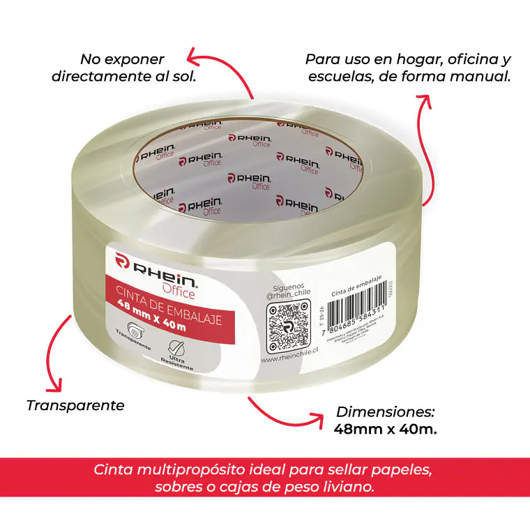 Cinta Embalaje 48MMX40MT Transparente 2