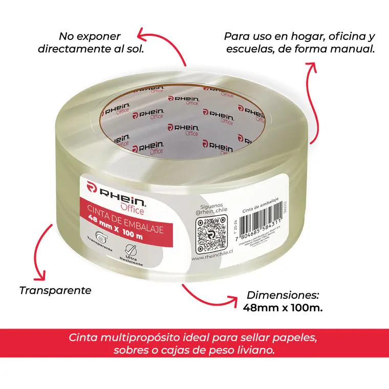 Cinta Embalaje 48MMX100MT Transparente 2