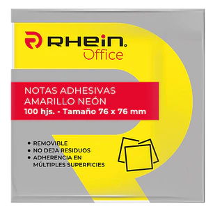 Nota Adhesiva 654 7.6 X 7.6 CM Amarillo Neon 100 Hojas