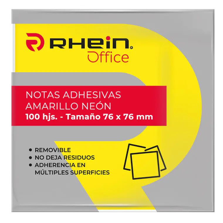 Nota Adhesiva 654 7.6 X 7.6 CM Amarillo Neon 100 Hojas 1