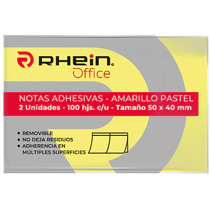 Nota Adhesiva 653 5 X 4 CM Amarillo 100 Hojas 2 UN