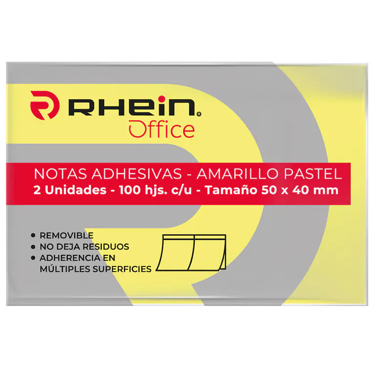 Nota Adhesiva 653 5 X 4 CM Amarillo 100 Hojas 2 UN 1