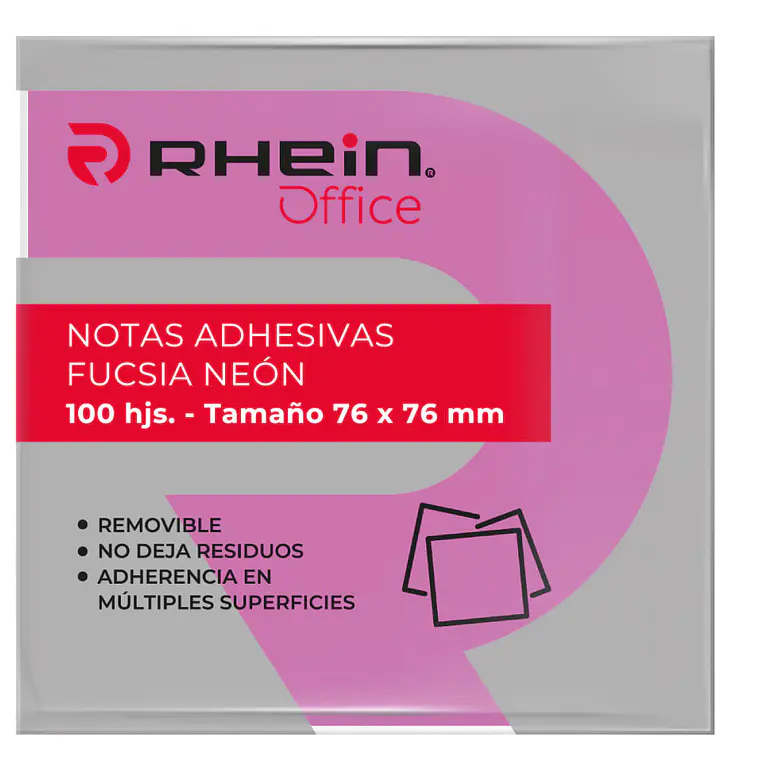 Nota Adhesiva 654 7.6 X 7.6 CM Fucsia Neon 100 Hojas 1
