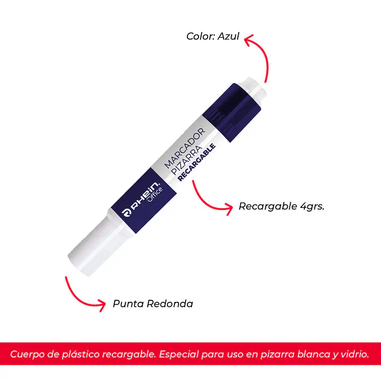 Marcador Pizarra 7 G Recargable Azul 2