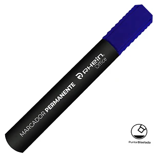 Marcador Permanente RHEIN Punta Biselada Azul