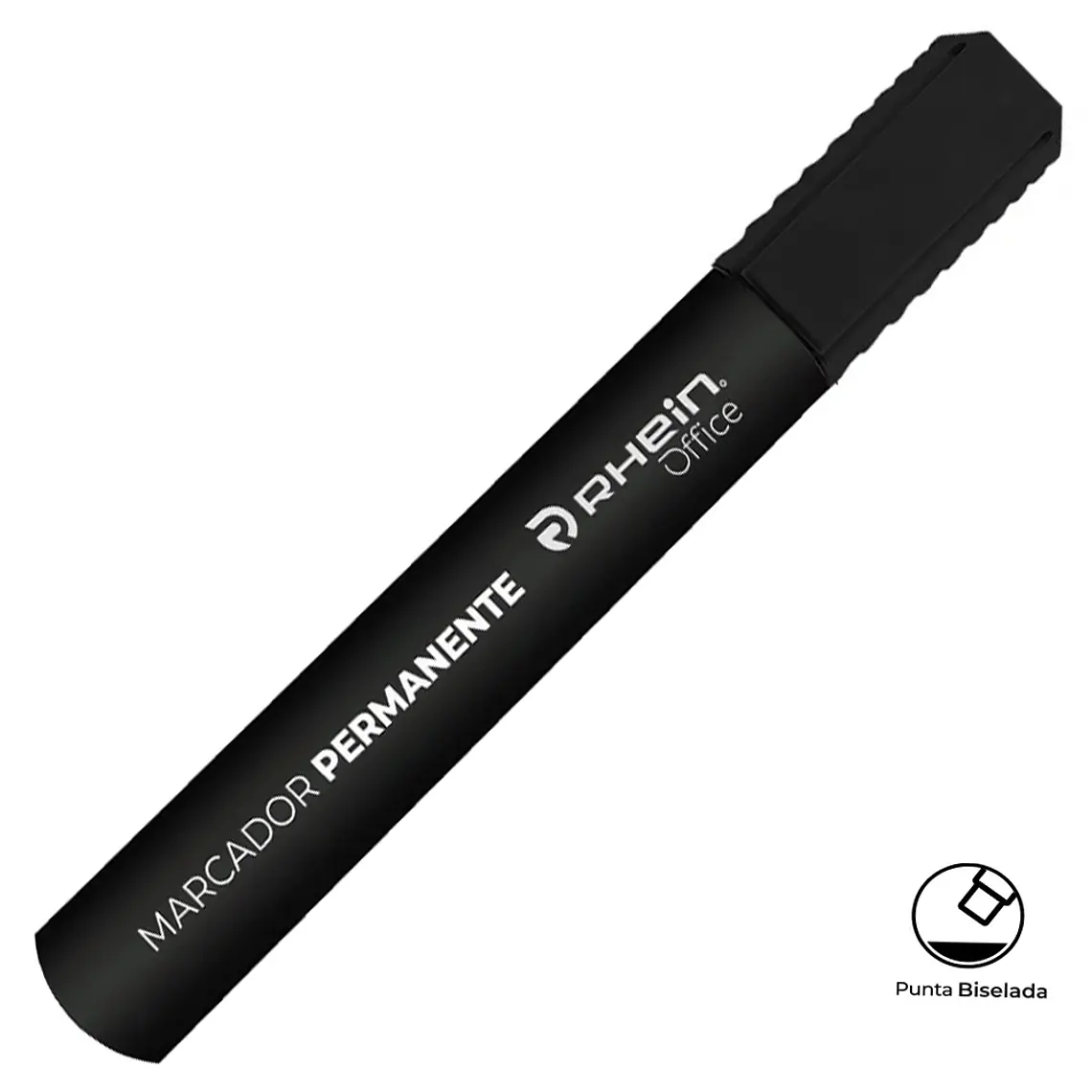Marcador Permanente RHEIN Punta Biselada Negro 1