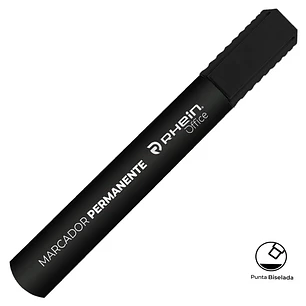 Marcador Permanente RHEIN Punta Biselada Negro