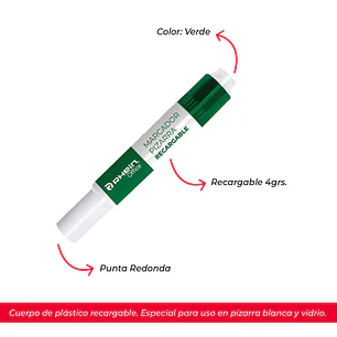 Marcador Pizarra 7 G Recargable Verde