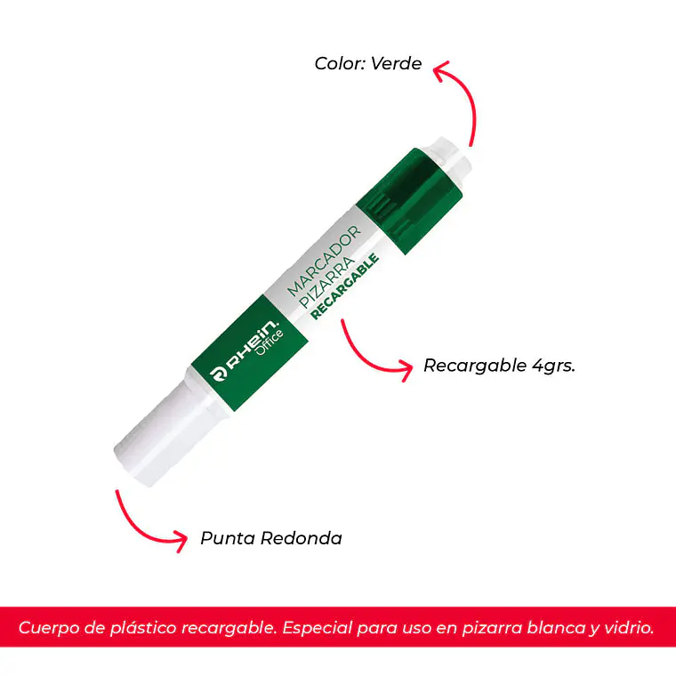 Marcador Pizarra 7 G Recargable Verde 2