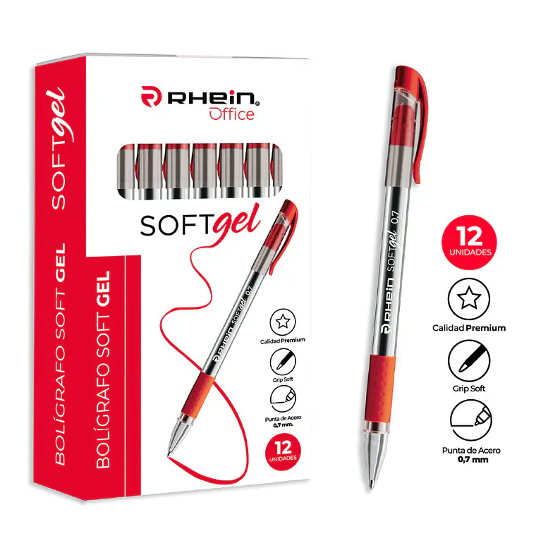 Lápiz Soft Gel Rojo 0,7 MM RHEIN 1
